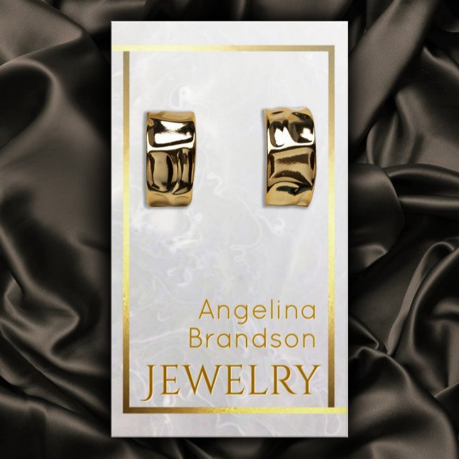 Carte De Visite Écran de l'oreille en pierre de marbre doré (Perfect for business)