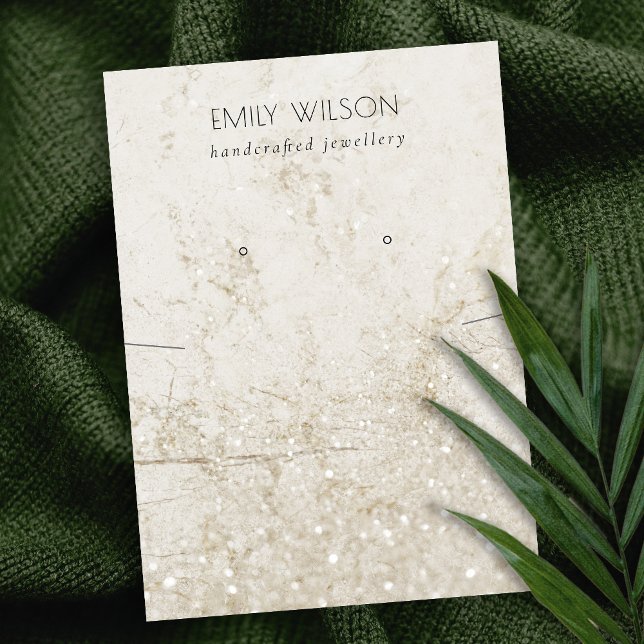 Carte De Visite Ecran de Parties scintillant en marbre beige or (Créateur téléchargé)