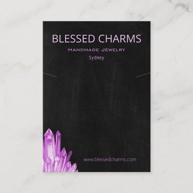 Carte De Visite Écran de Pendentif en cristal Amethyst Gypsy Boho (Devant)