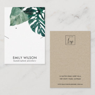 CARTE DE VISITE  ÉCRAN DE RESTAURATION DE LA FAUNE MOSTERA VERTE 