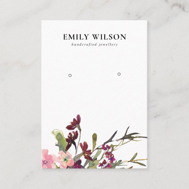 CARTE DE VISITE ÉCRAN DE RESTAURATION FLORALE ROSE DE BURGOUNDY GO (Devant)