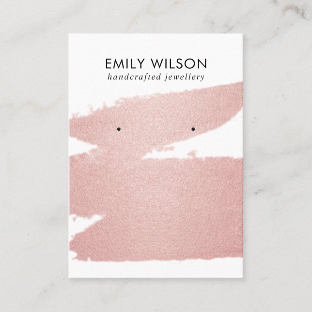 CARTE DE VISITE ÉCRAN DE RESTAURATION ROSE GOLD BLUSH BRUSH (Devant)