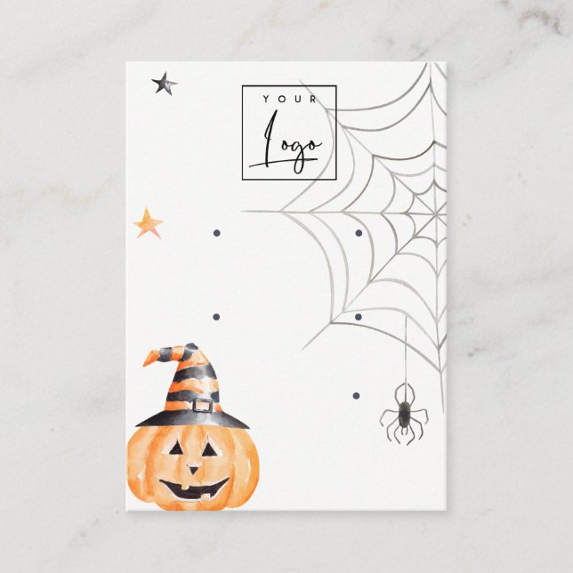 Carte De Visite Écran d'écoute Halloween Citrouille Spider Logo 3 (Devant)