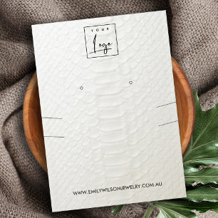 CARTE DE VISITE ÉCRAN D'ÉTIQUETAGE EN CUIR BLANC