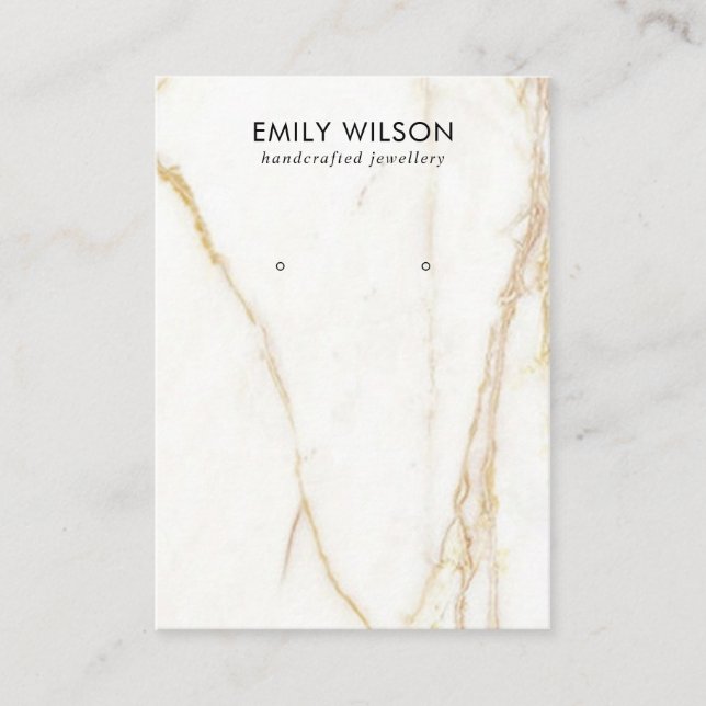 CARTE DE VISITE ÉCRAN D'OREILLANCE EN MARBRE DE TEXTURE CALACATTA  (Devant)