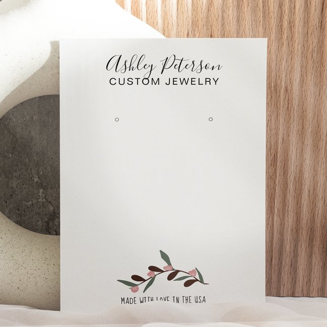 Carte De Visite Écran d'oreille à bijoux fleuris modifiable (Créateur téléchargé)