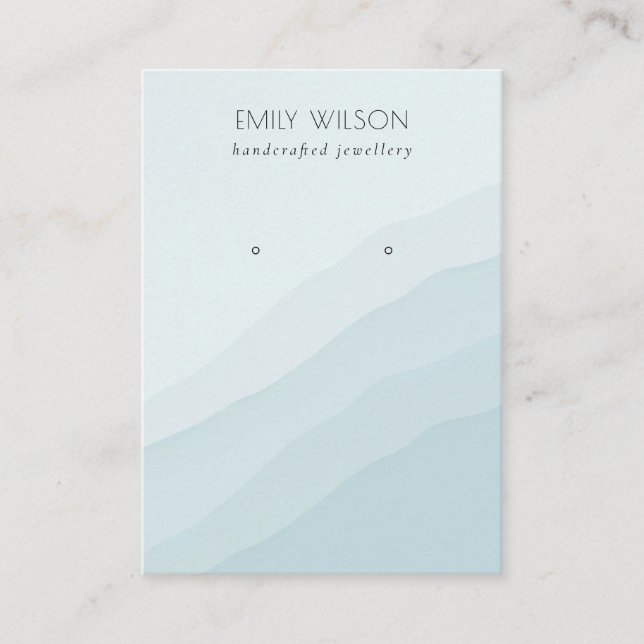 Carte De Visite Écran d'oreille Abstrait Sky Blue Waves (Devant)