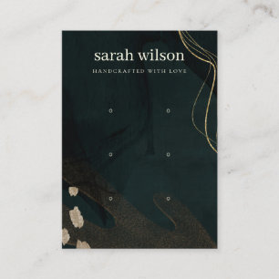 Carte De Visite Écran d'oreille Abstrait Vert Noir 3 Étui