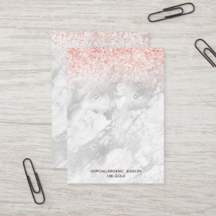 Carte De Visite Écran d'oreille avec logo Rose or Parties scintil