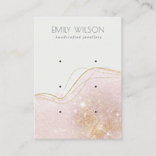 Carte De Visite Écran d'oreille Blush Gold Parties scintillant 3