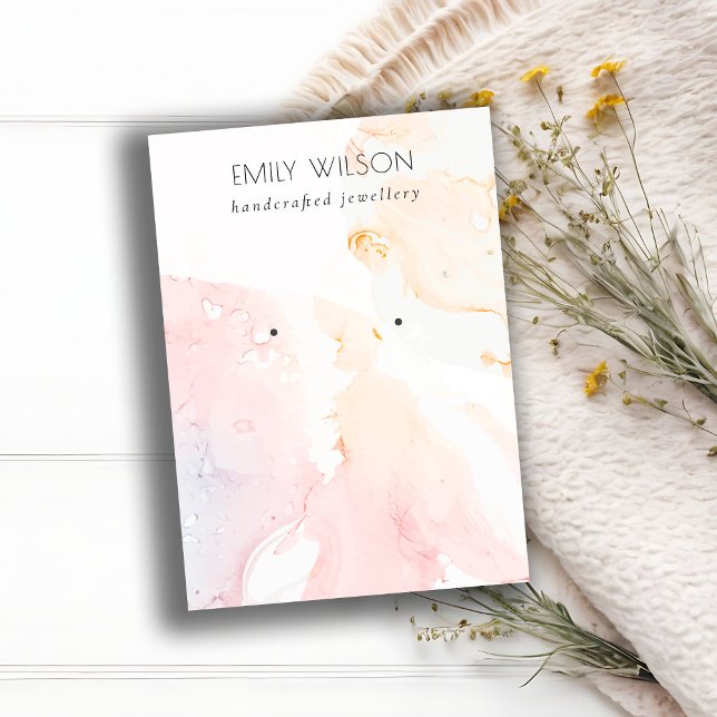 Carte De Visite Écran d'oreille couleur rose Abstrait (Créateur téléchargé)