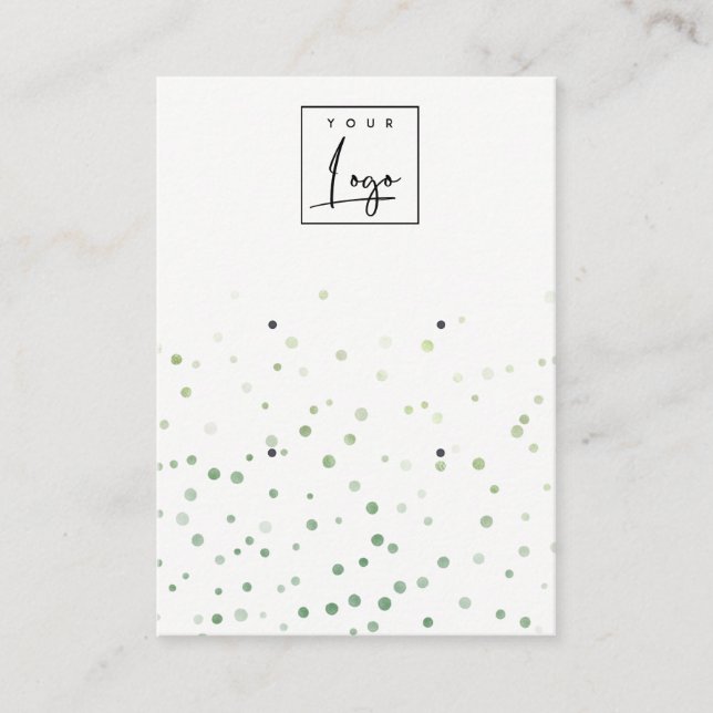 Carte De Visite Écran d'oreille couleur vert Confetti 2 Logo (Devant)