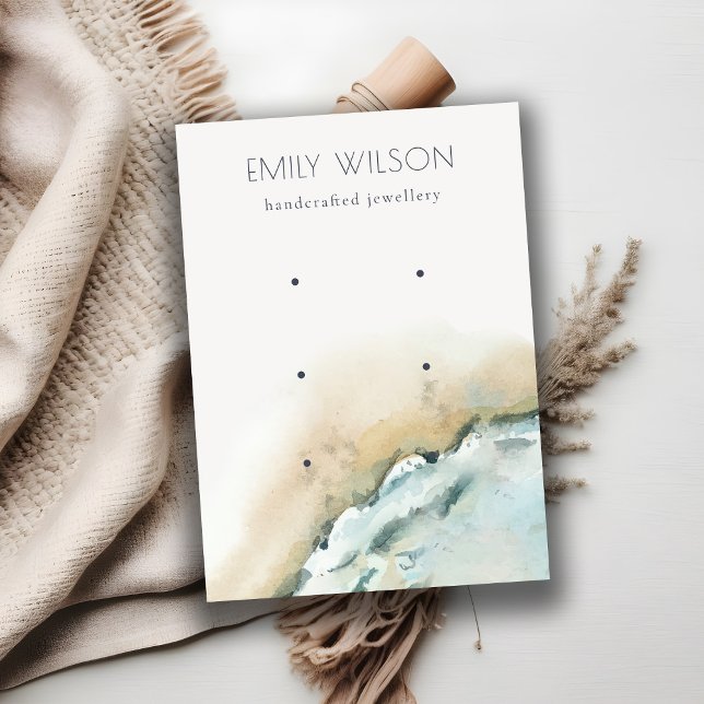 Carte De Visite Ecran d'oreille de la plage de sable des vagues de (Créateur téléchargé)