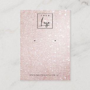 Carte De Visite Écran d'oreille du logo rose Gold Sparkle Parties
