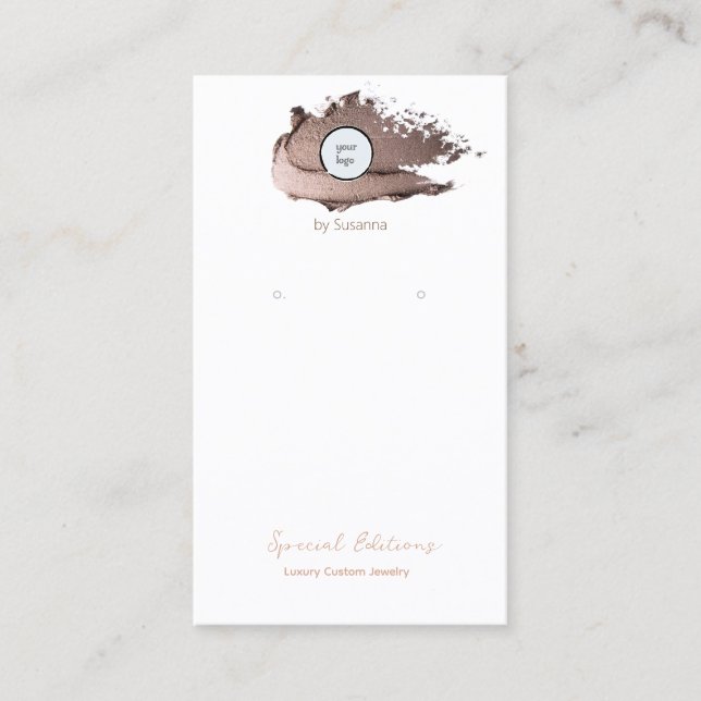 Carte De Visite Écran d'oreille du logo rose Gold Swash (Devant)