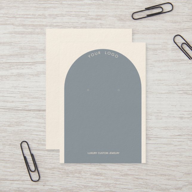 Carte De Visite Écran d'oreille en arc bleu foncé (Devant/Arrière en situation)