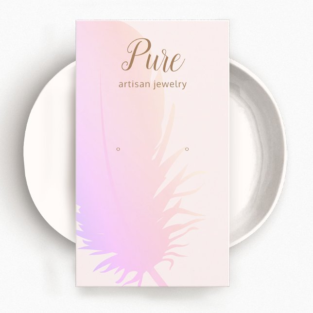 Carte De Visite Écran d'oreille en plume rose Ombre Boho (Créateur téléchargé)