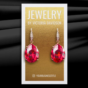 Carte De Visite Écran d'oreille Faux Gold Foil Blanc