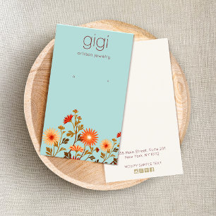 Carte De Visite Écran d'oreille Floral Fleur sauvage vintage