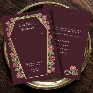 Carte De Visite Écran d'oreille gothique à café rose rouge
