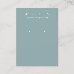 Carte De Visite Écran d'oreille gris bleu sombre minimal