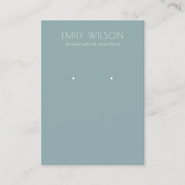 Carte De Visite Écran d'oreille gris bleu sombre minimal (Devant)
