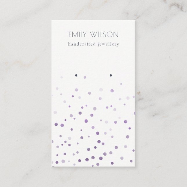 Carte De Visite Écran d'oreille Lilac Aquarelle Confetti (Devant)