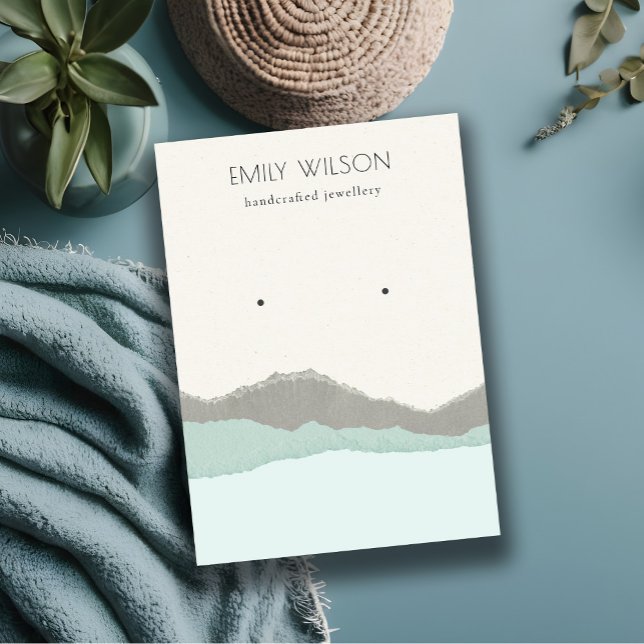 Carte De Visite Écran d'oreille Pastel Aqua Kraft (Créateur téléchargé)