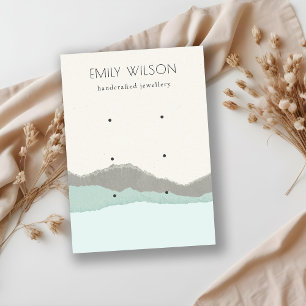 Carte De Visite Écran d'oreille Pastel Aqua Kraft Mountain Wave 3