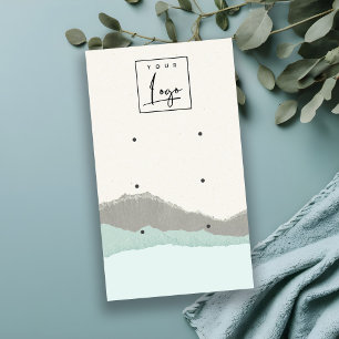 Carte De Visite Écran d'oreille Pastel Aqua Kraft Mountain Wave 3