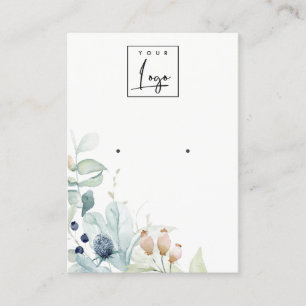 Carte De Visite Écran d'oreille Pastel Blue Green Foliage Bunch