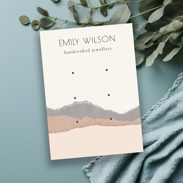 Carte De Visite Écran d'oreille Pastel Blush Kraft Mountain Wave 3 (Créateur téléchargé)