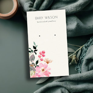 Carte De Visite Écran d'oreille Pastel Blush Rose Floral Bunch