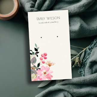 Carte De Visite Écran d'oreille Pastel Blush Rose Floral Bunch