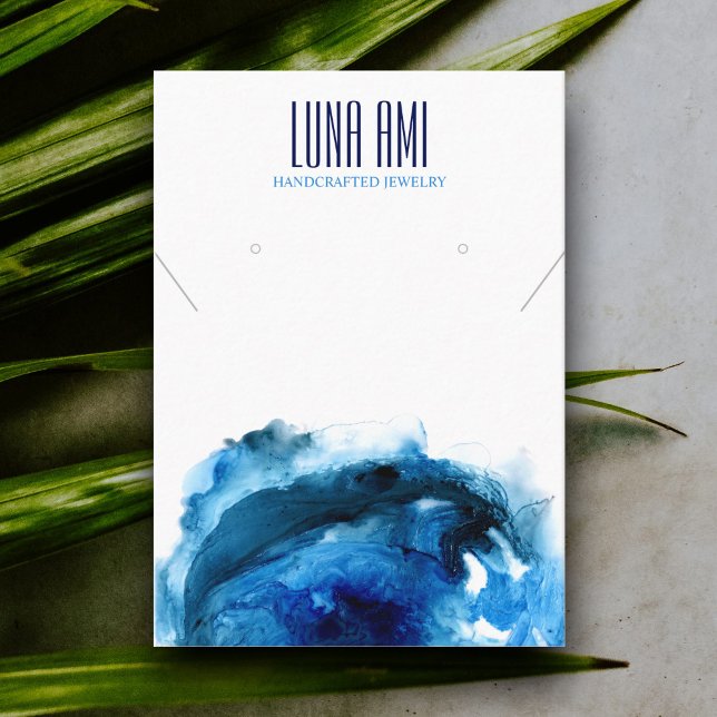 Carte De Visite Écran d'oreille pour bijoux Blue Ocean Wave (Créateur téléchargé)