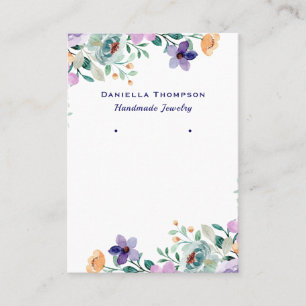 Carte De Visite Écran d'oreille pour bijoux botaniques floraux vio