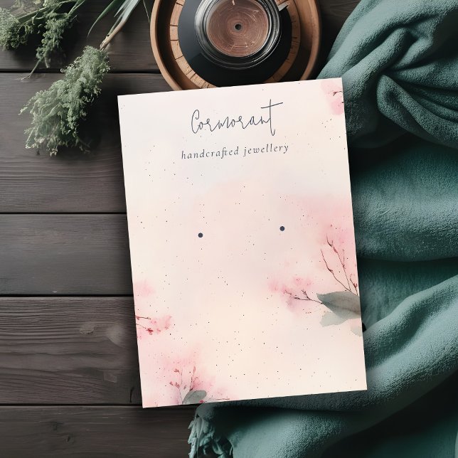 Carte De Visite Écran d'oreille rose Fleur de cerisier rose (Créateur téléchargé)