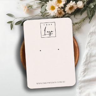 Carte De Visite Écran d'oreille rose pâle minimal du logo