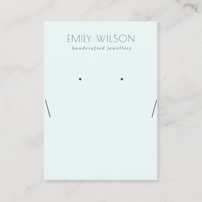 Carte De Visite Écran d'oreille simple bleu ciel bleu aqua (Devant)