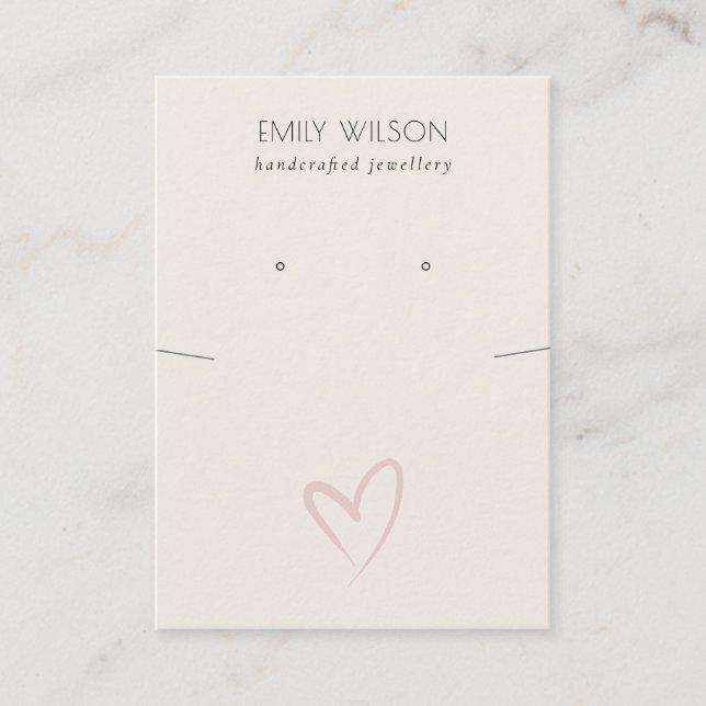 Carte De Visite Écran d'oreille simple de collier coeur transparen (Devant)
