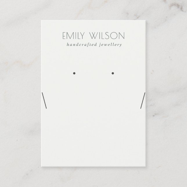 Carte De Visite Écran d'oreille simple en noir et blanc (Devant)