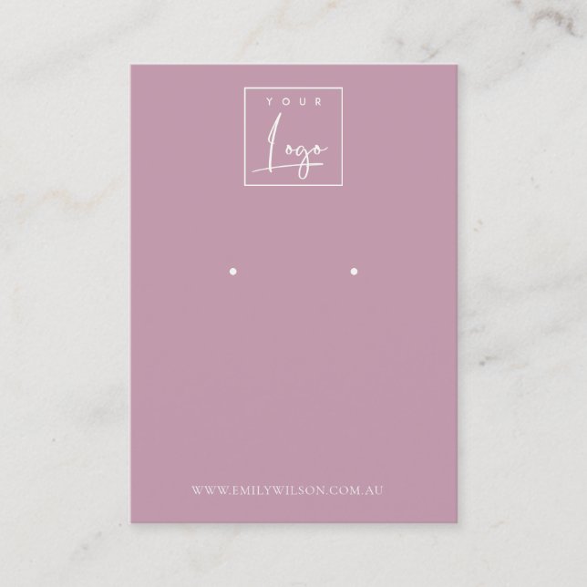 Carte De Visite Écran d'oreille simple rose pourpre (Devant)