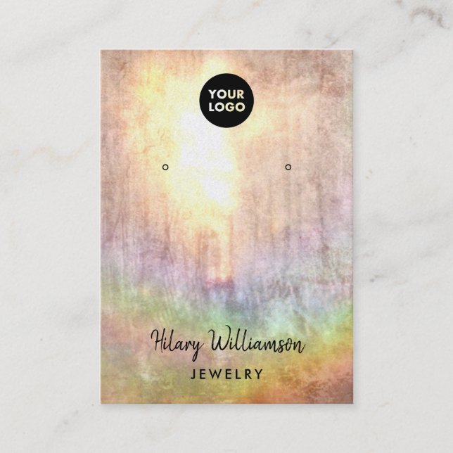 Carte De Visite Écran d'oreille Sunlit Pastel Rainbow Grunge (Devant)