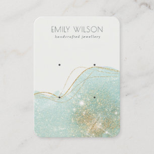 Carte De Visite Écran d'oreille Turquoise Abstrait Parties scinti