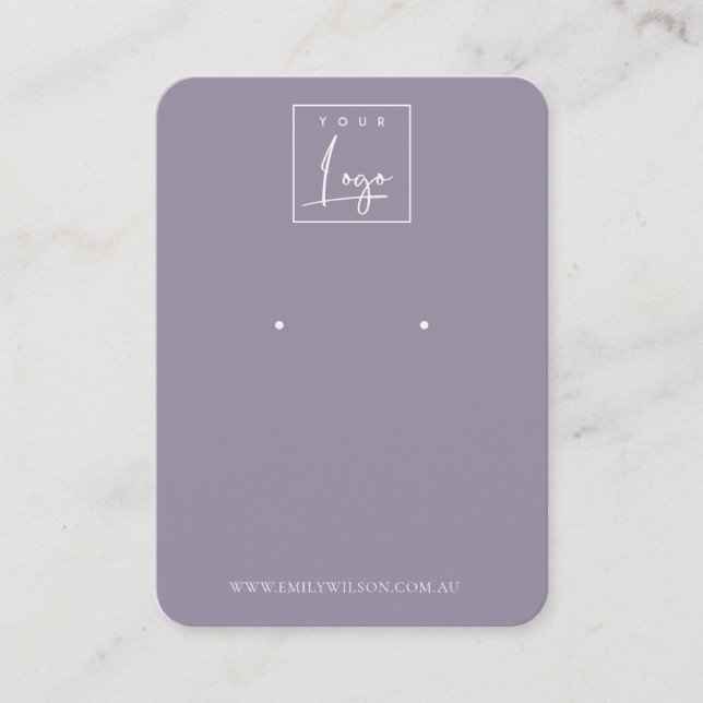 Carte De Visite Écran d'oreille violet Dusky Lilac minimal (Devant)