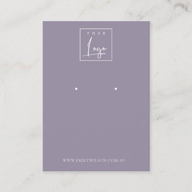 Carte De Visite Écran d'oreille violet Dusky Lilac minimal (Devant)