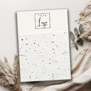 Carte De Visite Écran du collier d'oreille du logo bleu blanc