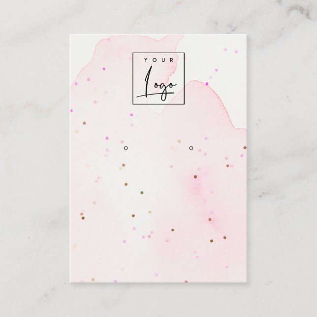Carte De Visite Écran du logo Abstrait Confetti Blush Stud Elevage (Devant)