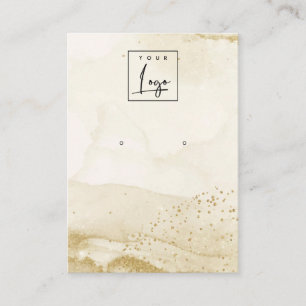 Carte De Visite Écran du logo de l'oreille couleur or beige Aquar