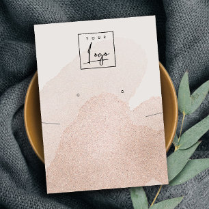 Carte De Visite Écran du logo rose Parties scintillant or collier